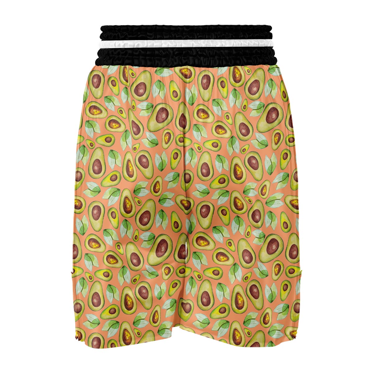 Orange Avocado Patttern Print Boxing Shorts-grizzshop