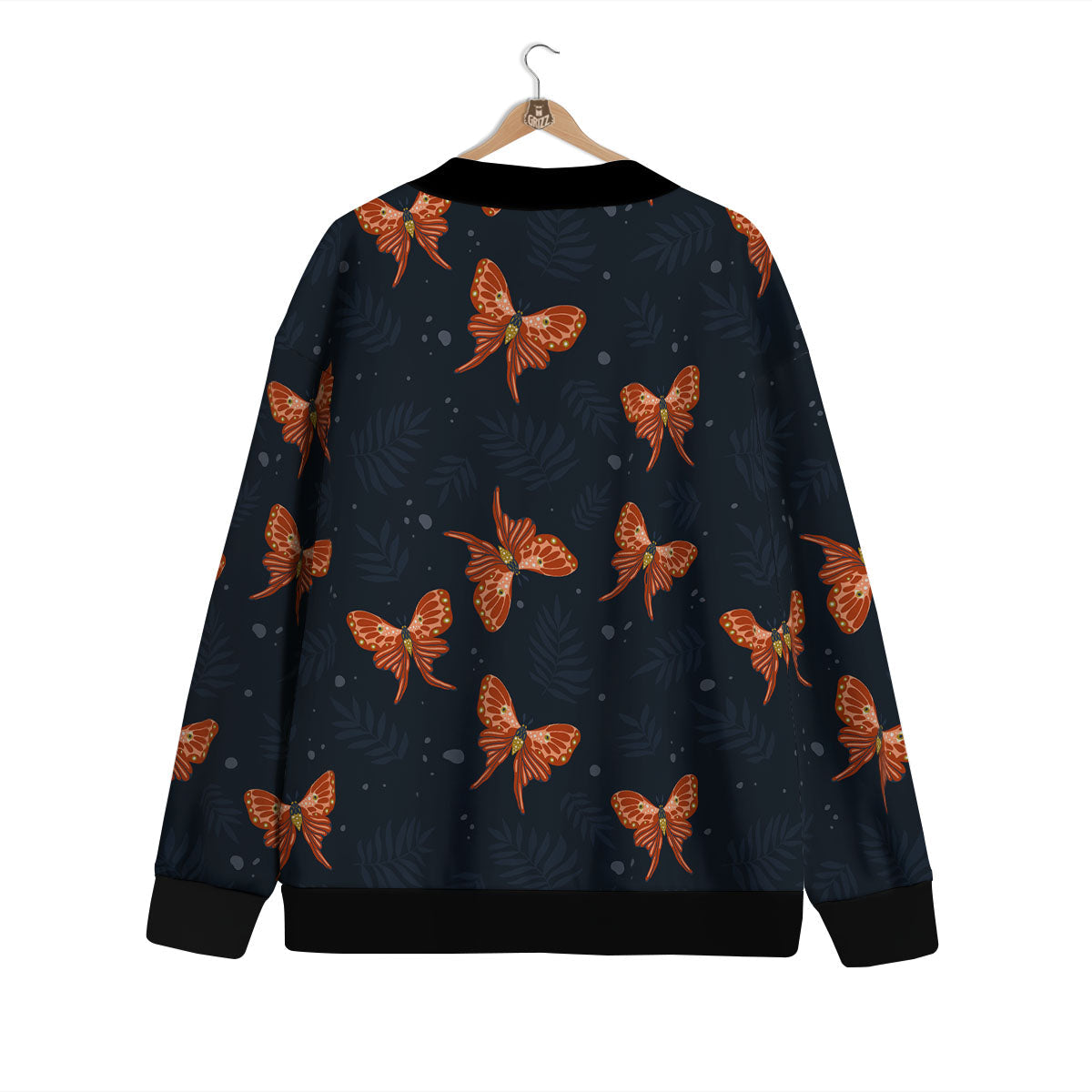 Orange Butterfly Monarch Print Pattern Cardigan-grizzshop