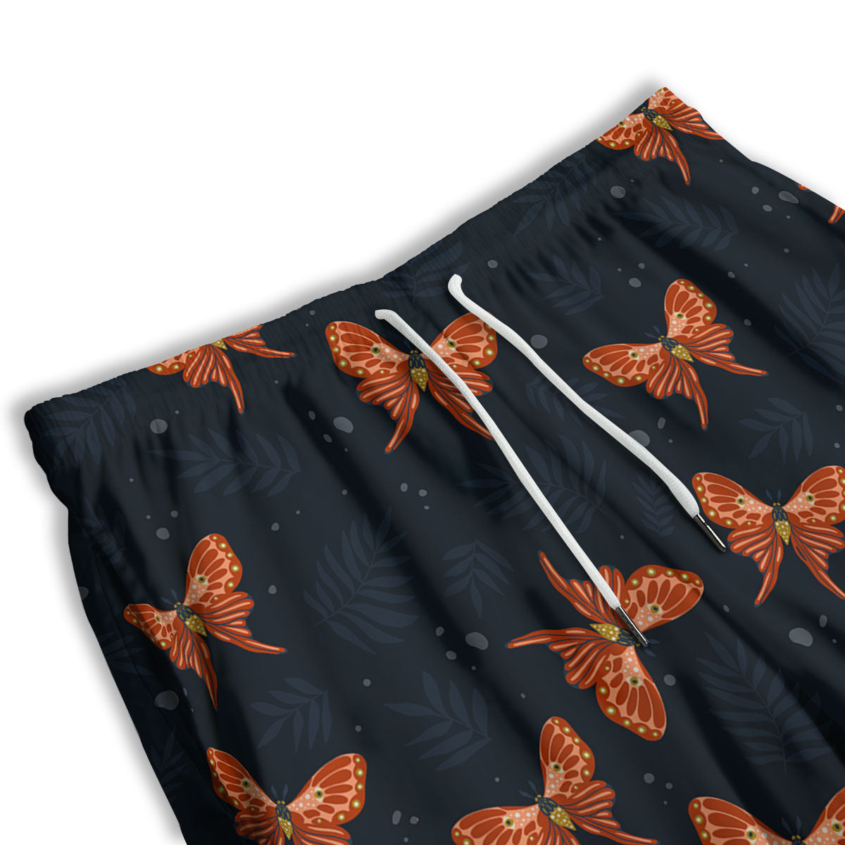 Orange Butterfly Monarch Print Pattern Men's Athletic Shorts