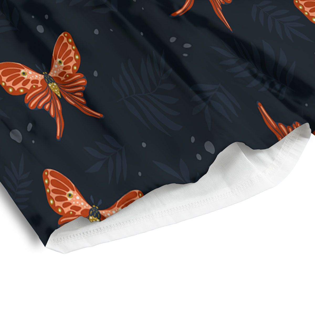 Orange Butterfly Monarch Print Pattern Men's Athletic Shorts