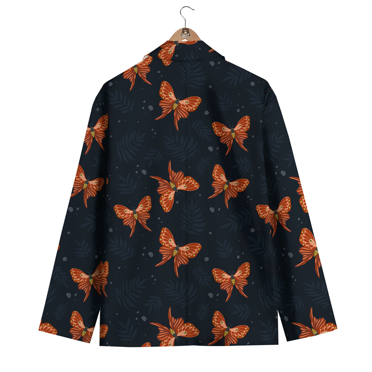 Orange Butterfly Monarch Print Pattern Men's Blazer-grizzshop