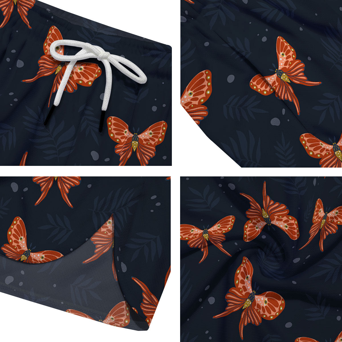 Orange Butterfly Monarch Print Pattern Men's Running Shorts-grizzshop