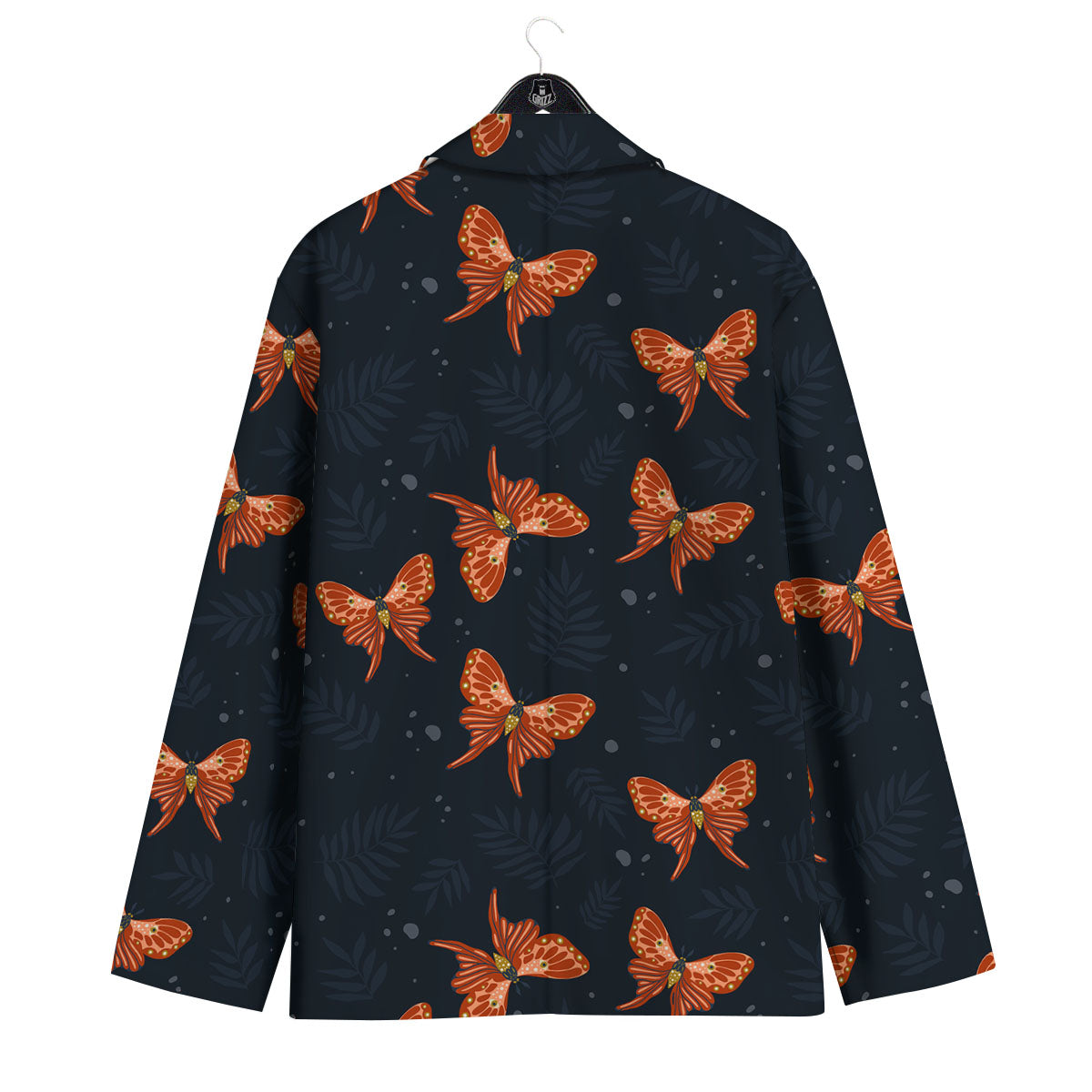 Orange Butterfly Monarch Print Pattern Men's Sport Coat-grizzshop