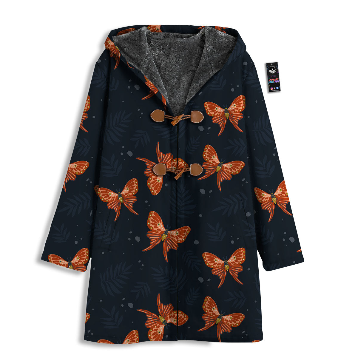 Orange Butterfly Monarch Print Pattern Men's Windbreaker Jacket-grizzshop
