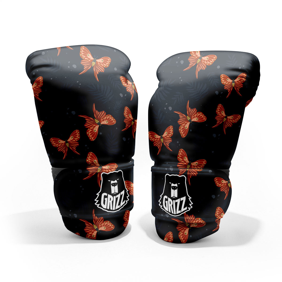Orange Butterfly Monarch Print Pattern Pro Boxing Glove