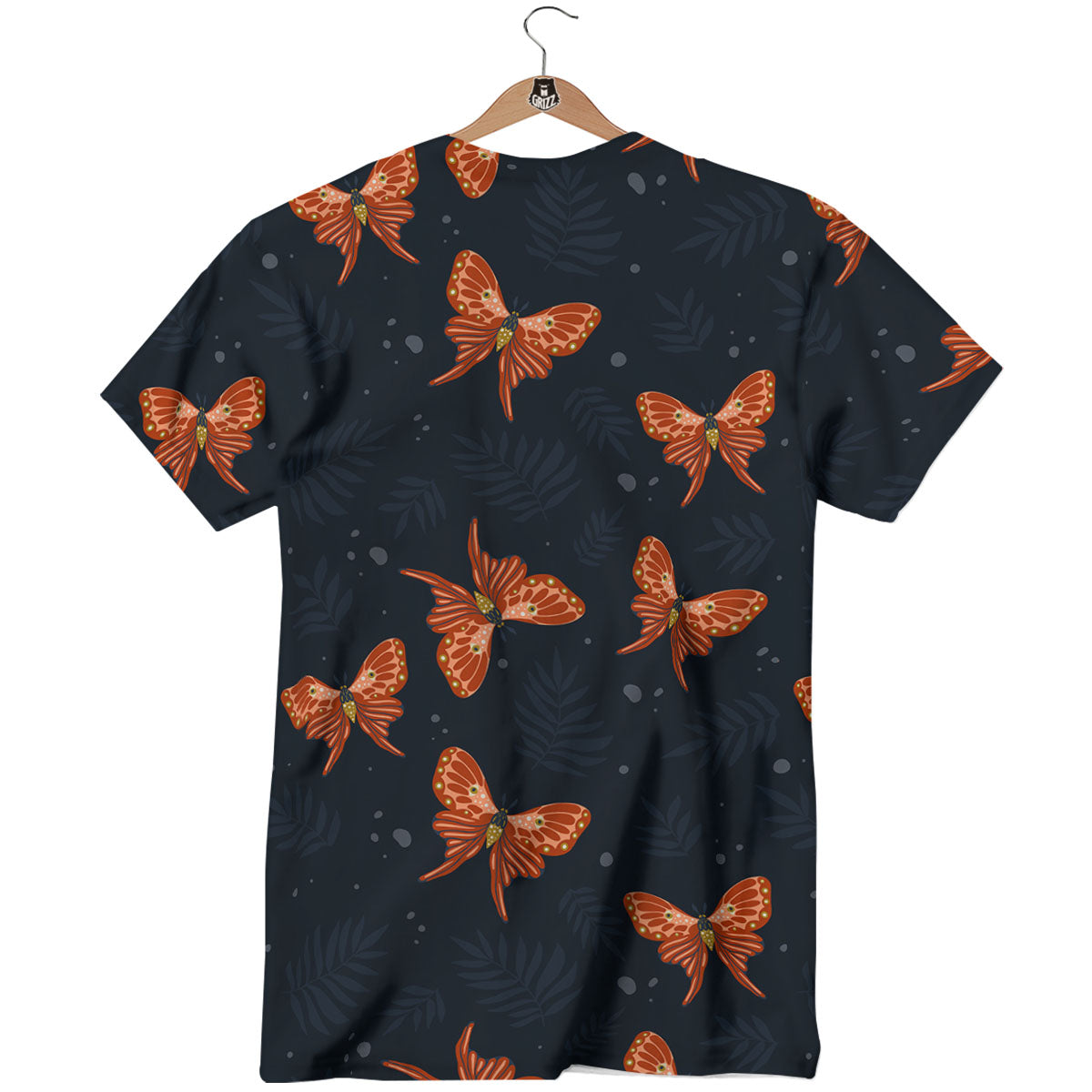 Orange Butterfly Monarch Print Pattern T-Shirt-grizzshop