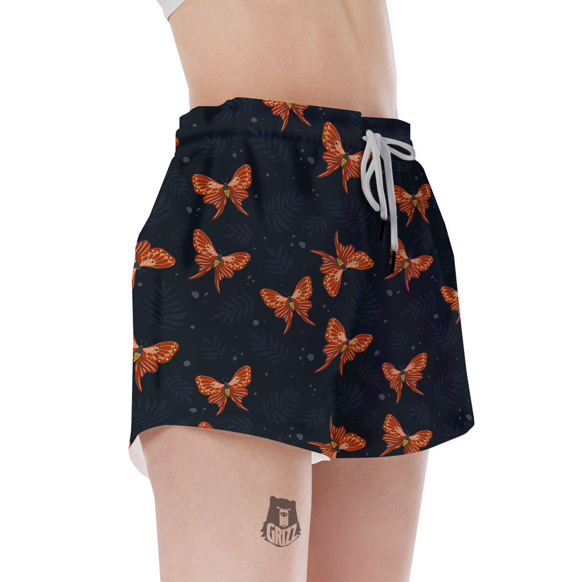 Orange Butterfly Monarch Print Pattern Women's Shorts-grizzshop