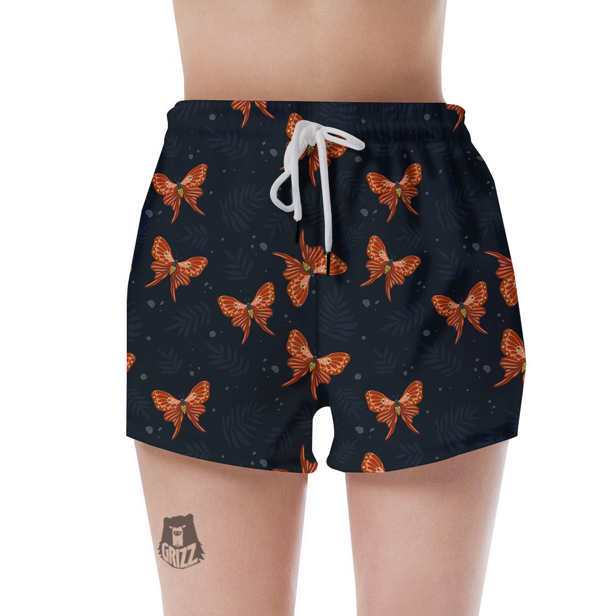Orange Butterfly Monarch Print Pattern Women's Shorts-grizzshop