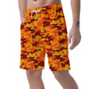 Orange Camo Print Men's Shorts-grizzshop