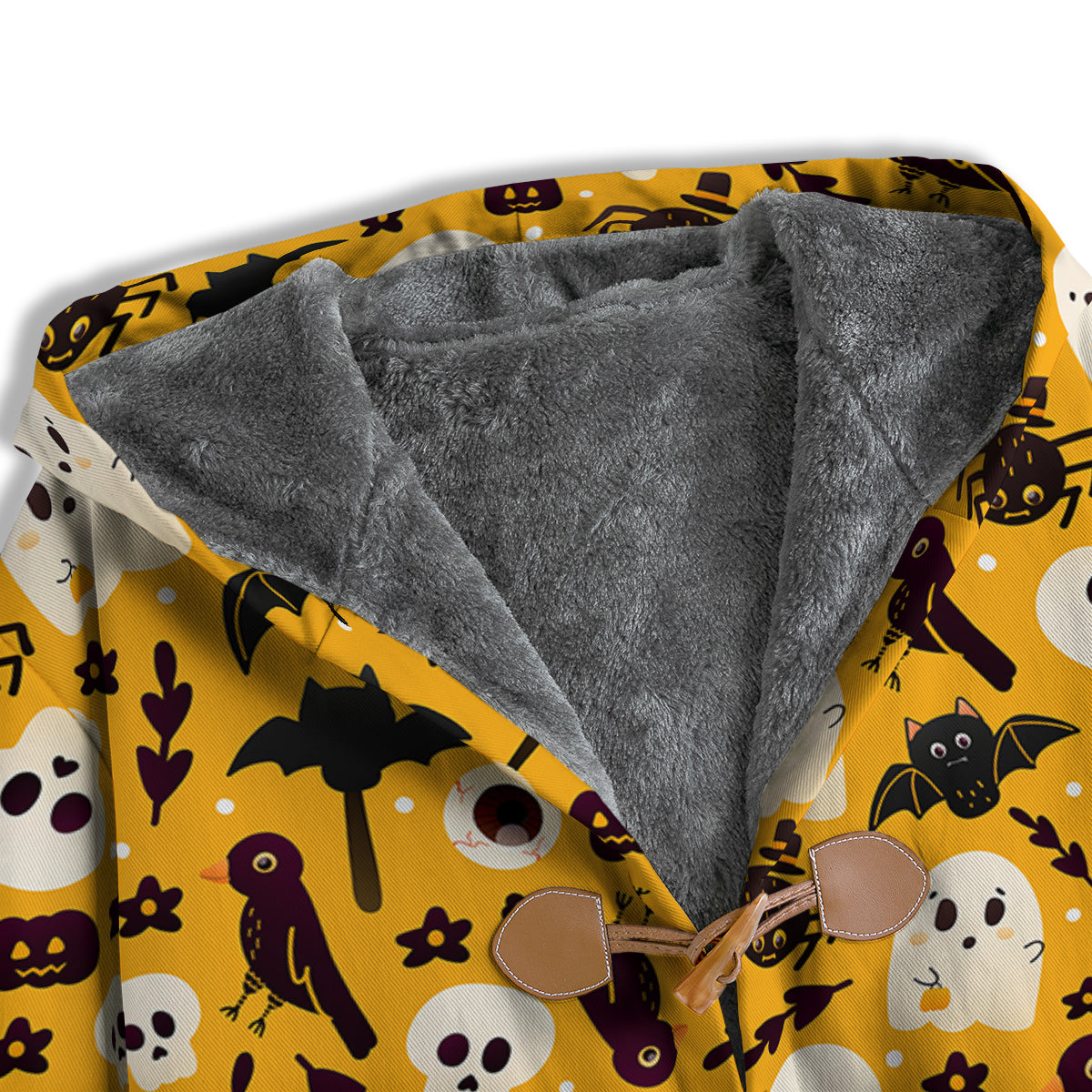 Orange Color Halloween Cute Print Pattern Men's Windbreaker Jacket-grizzshop