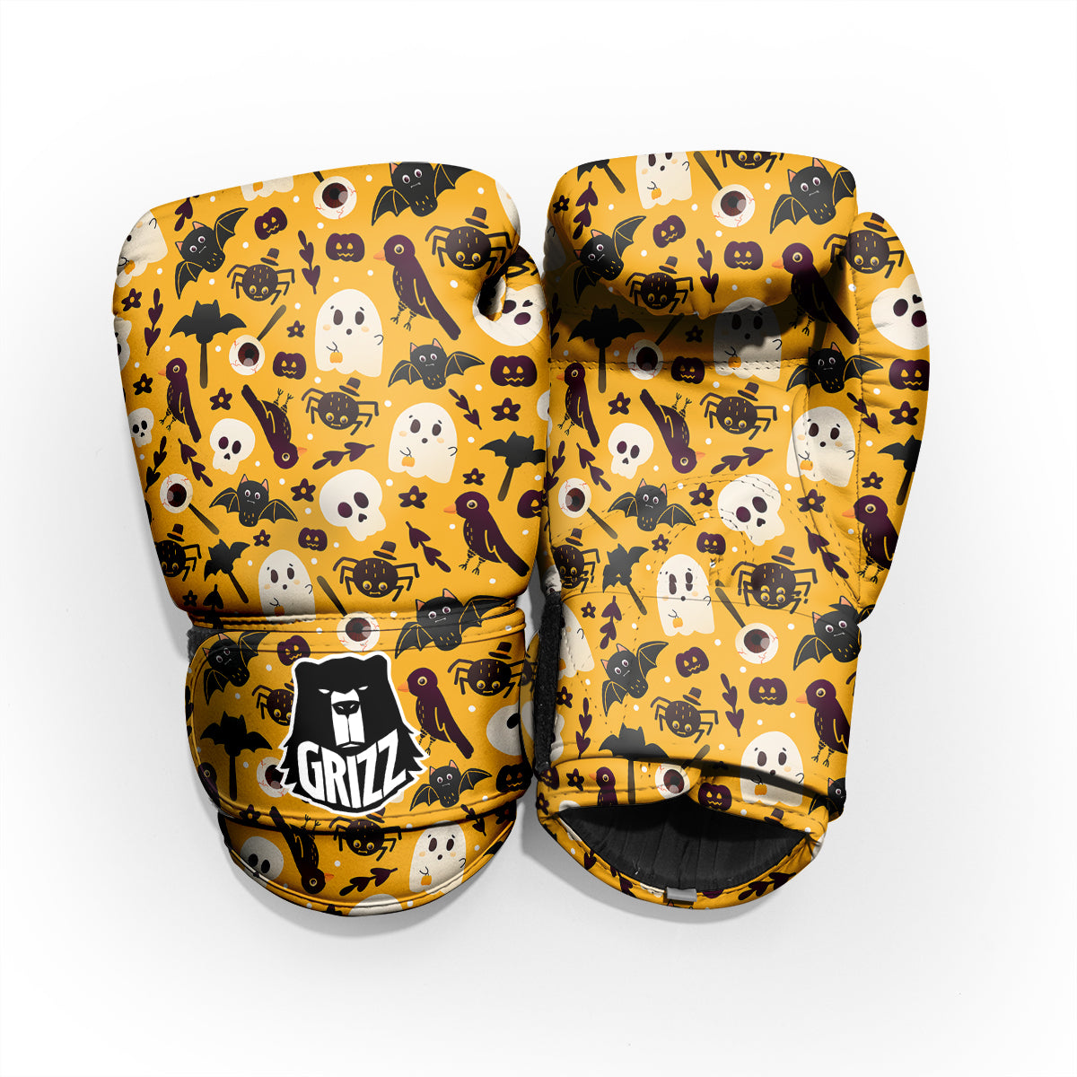 Orange Color Halloween Cute Print Pattern Pro Boxing Glove