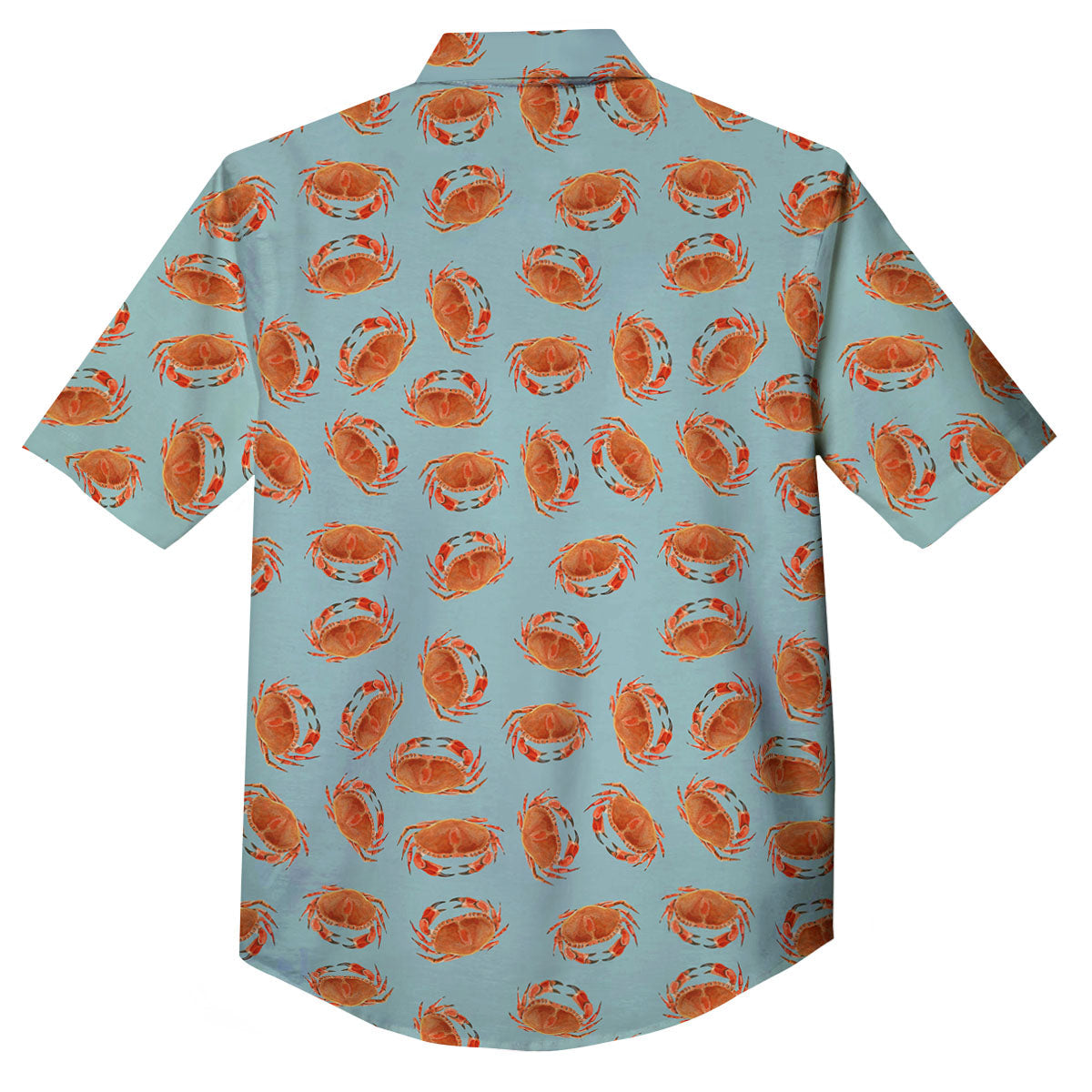 Orange Crab Print Pattern Button Up Shirt-grizzshop