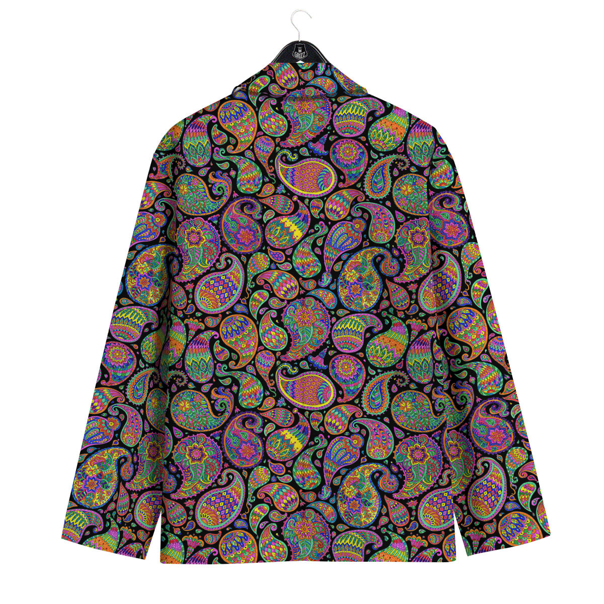 Orange Green And Pink Paisley Print Men's Sport Coat-grizzshop