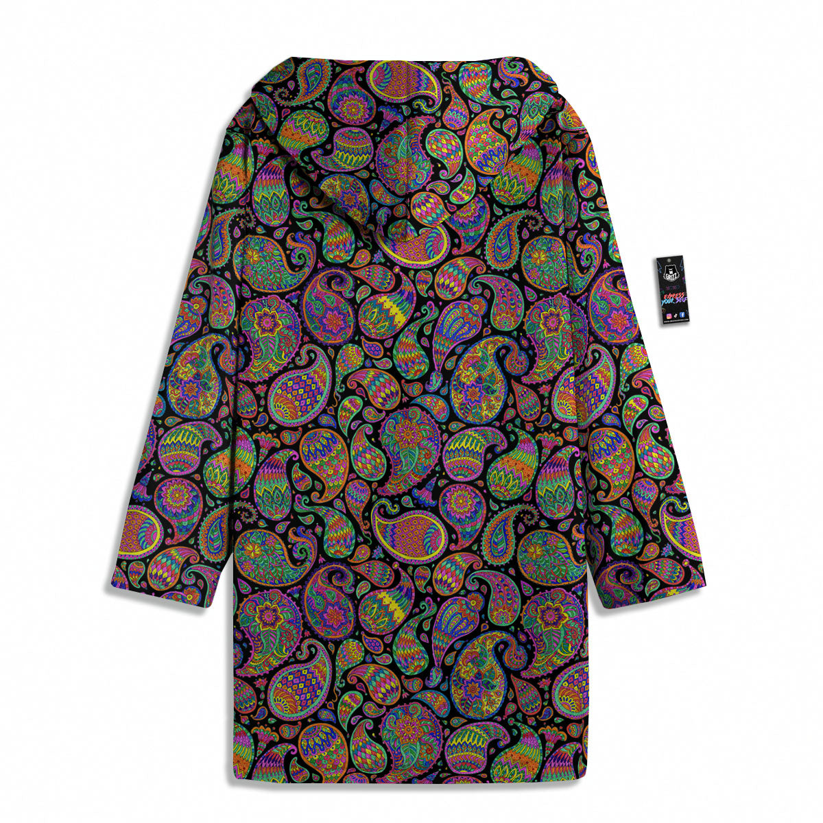 Orange Green And Pink Paisley Print Men's Windbreaker Jacket-grizzshop