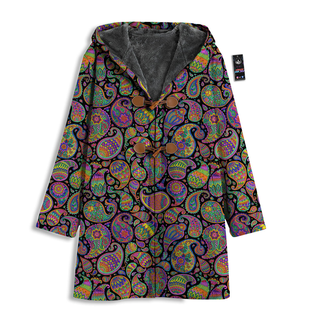 Orange Green And Pink Paisley Print Men's Windbreaker Jacket-grizzshop