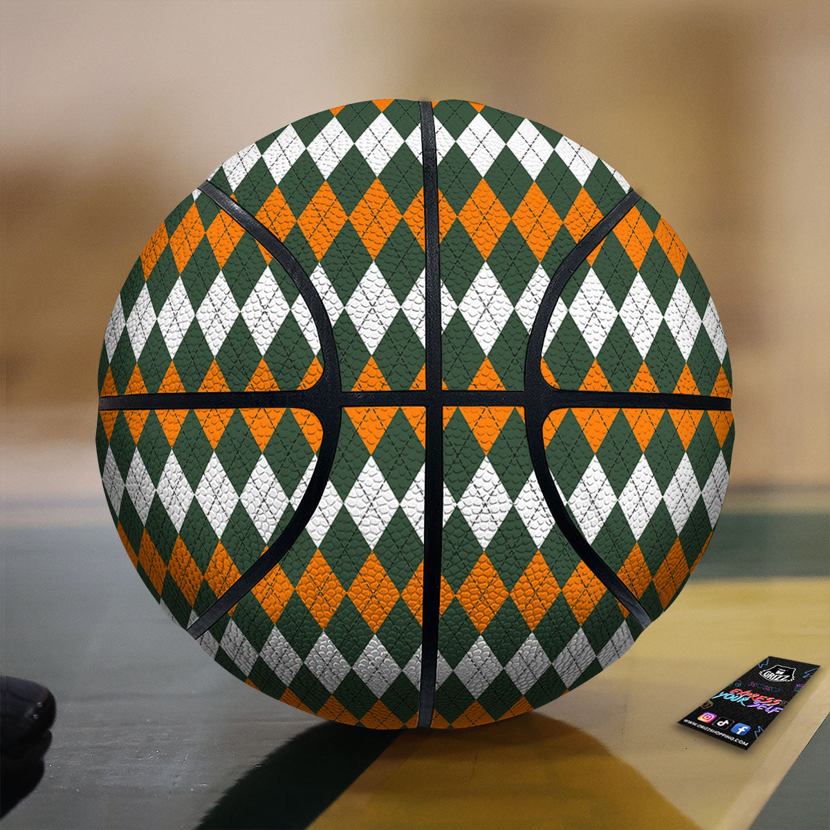 Pink Carnation White Print Pattern Basketball