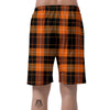 Orange Plaid Tartan Men's Shorts-grizzshop