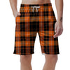 Orange Plaid Tartan Men's Shorts-grizzshop