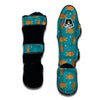 Orange Submarine Print Pattern Muay Thai Shin Guards-grizzshop