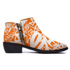 Orange Urban Graffiti Text Print Pattern Ankle Boots-grizzshop