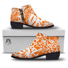 Orange Urban Graffiti Text Print Pattern Ankle Boots-grizzshop