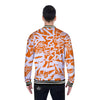 Orange Urban Graffiti Text Print Pattern Baseball Jacket-grizzshop