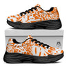 Orange Urban Graffiti Text Print Pattern Black Chunky Shoes-grizzshop