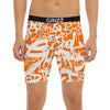 Orange Urban Graffiti Text Print Pattern Boxer Briefs-grizzshop