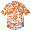 Orange Urban Graffiti Text Print Pattern Button Up Shirt-grizzshop