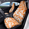 Orange Urban Graffiti Text Print Pattern Car Seat Covers-grizzshop