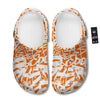 Orange Urban Graffiti Text Print Pattern Clog-grizzshop