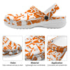 Orange Urban Graffiti Text Print Pattern Clog-grizzshop