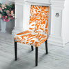 Orange Urban Graffiti Text Print Pattern Dining Chair Slipcover-grizzshop