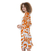 Orange Urban Graffiti Text Print Pattern Kimono-grizzshop