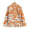 Orange Urban Graffiti Text Print Pattern Men's Blazer-grizzshop