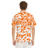 Orange Urban Graffiti Text Print Pattern Men's Golf Shirts-grizzshop