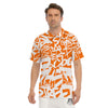 Orange Urban Graffiti Text Print Pattern Men's Golf Shirts-grizzshop