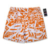 Orange Urban Graffiti Text Print Pattern Men's Running Shorts-grizzshop