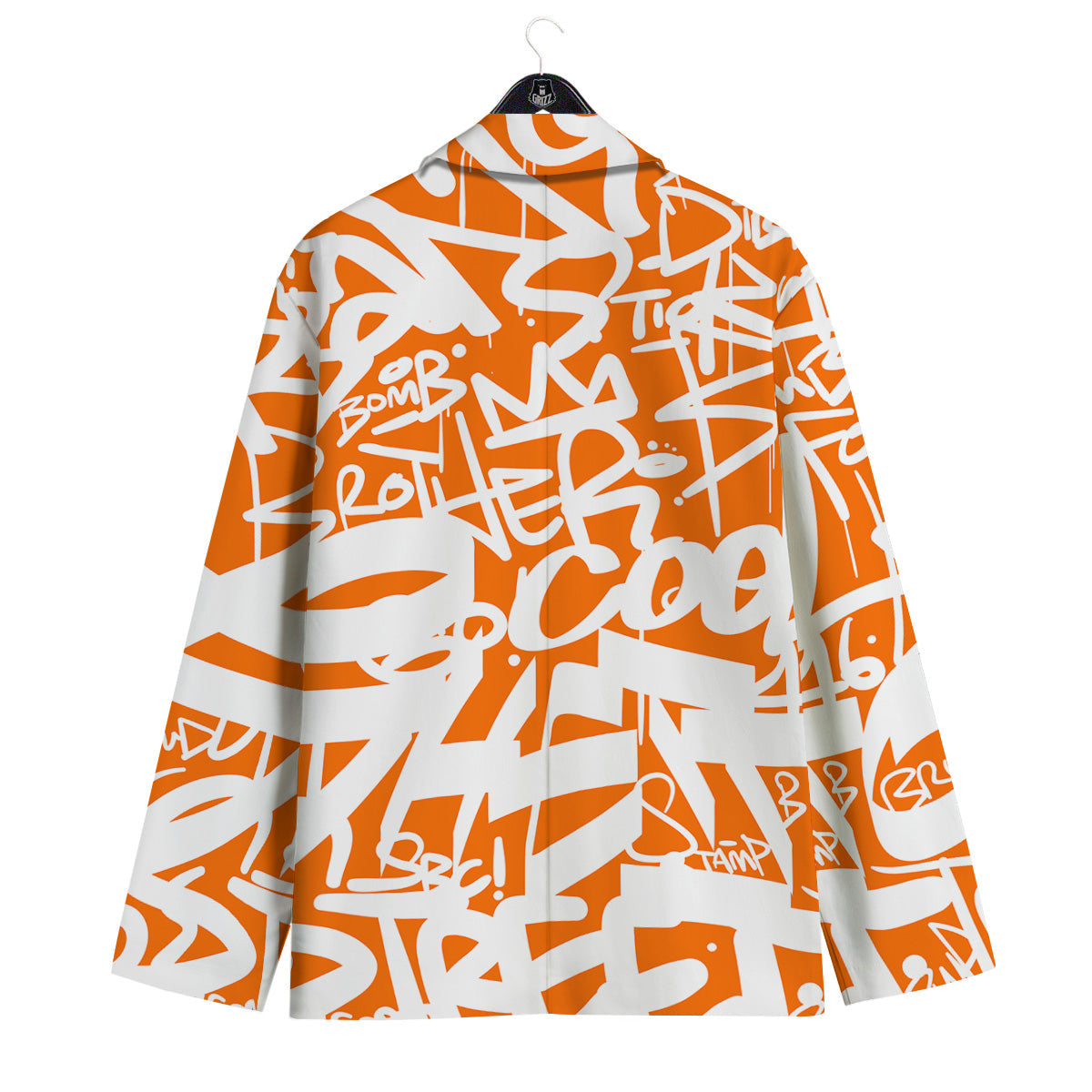 Orange Urban Graffiti Text Print Pattern Men's Sport Coat-grizzshop