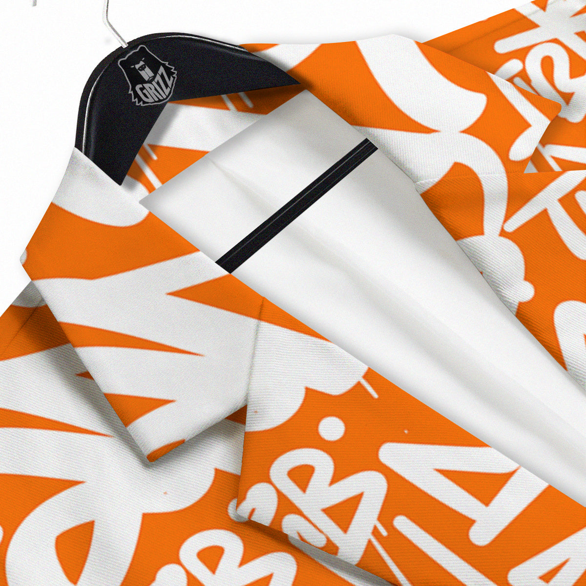 Orange Urban Graffiti Text Print Pattern Men's Sport Coat-grizzshop