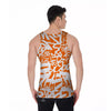 Orange Urban Graffiti Text Print Pattern Men's Tank Top-grizzshop