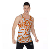 Orange Urban Graffiti Text Print Pattern Men's Tank Top-grizzshop