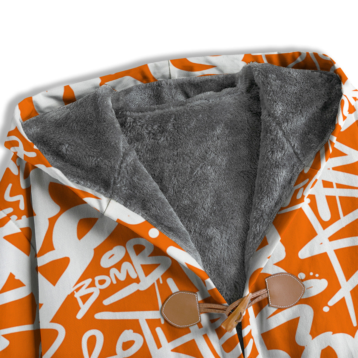 Orange Urban Graffiti Text Print Pattern Men's Windbreaker Jacket-grizzshop