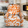 Orange Urban Graffiti Text Print Pattern Recliner Slipcover-grizzshop