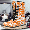 Orange Urban Graffiti Text Print Pattern Snow Boots-grizzshop