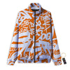 Orange Urban Graffiti Text Print Pattern Track Jacket-grizzshop