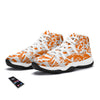 Orange Urban Graffiti Text Print Pattern White Bball Shoes-grizzshop