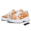 Orange Urban Graffiti Text Print Pattern White Chunky Shoes-grizzshop