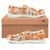 Orange Urban Graffiti Text Print Pattern White Loafers-grizzshop