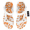 Orange Urban Graffiti Text Print Pattern White Open Toe Sandals-grizzshop